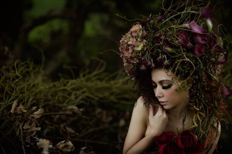model:yuuko, flower art:今井陽月, photograph:中島洸一, assistant:野田眞直, Hair make:Emi Gokyu