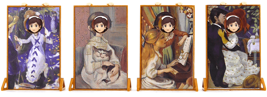 名画のフチに舞い降りた「顔ハメのフチ子 RENOIR」