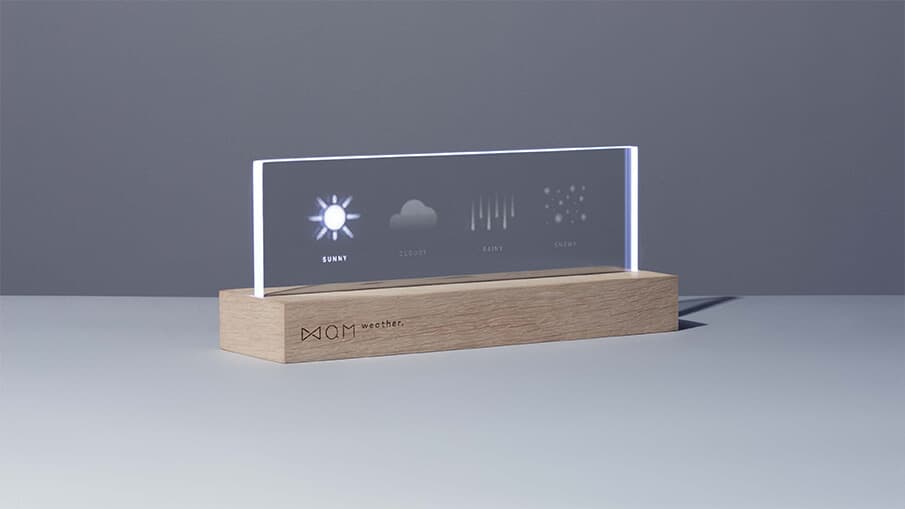 インテリアにスッと馴染む。天気を感じるIoTサイネージ「QM weather.」